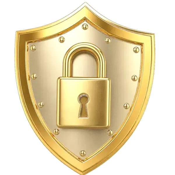 Shield with padlock — Yukon Gold