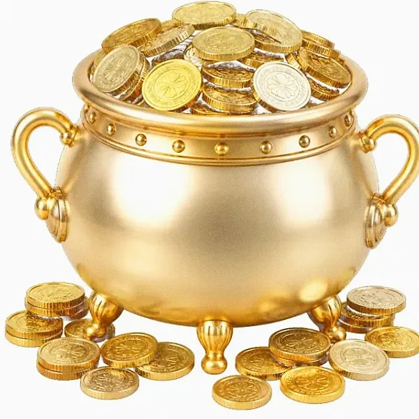 Coin-filled cauldron — Yukon Gold